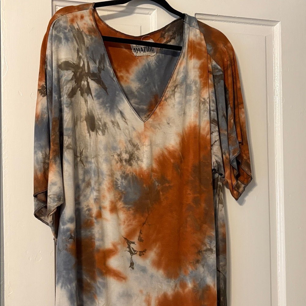 Tie-Dye V-Neck caftan